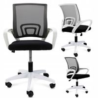 Fotel Biurowy Krzesło Obrotowe Do Pracy Przy Biurku Uniwersalny Biały