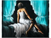 40X50CM OBRAZ KOBIETA TURKUSIE OBRAZ