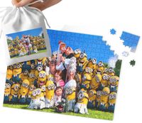 PUZZLE - MINIONKI WZORY Z BAJEK I GIER PREZENT NA ŚWIĘTA 110EL WORECZEK