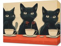 Obraz 50x40cm Czarna Kocia Kawiarenka
