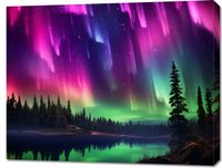 Obraz 90x70cm Zorza Nad Lasem