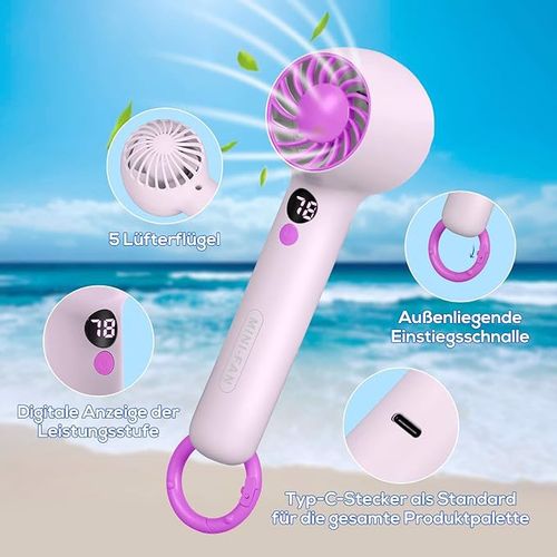 mini wentylator kieszonkowy wiatraczek fiolet na Arena.pl