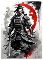 Plakat cyfrowy do wydruku samuraj równowaga