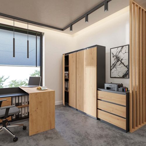 REGAŁ RS-80 HEMN - ANTRACYT - DĄB ARTISAN na Arena.pl