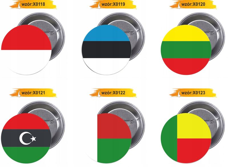 Przypinki buttony FLAGA MADAGASKAR z grafiką TANIO zdjęcie 5