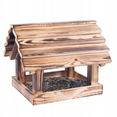 Karmnik Dla Ptaków Na Ziarno Duży Stojący Opalany Solidny + Słonecznik na Arena.pl