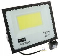 HALOGEN Naświetlacz Lampa LED COB z CZUJNIKIEM Ruchu Zmierzchu 100W 3010