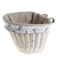 Wiklinowy Kosz Rowerowy Wybielany z Obszyciem 42x37 H24 cm