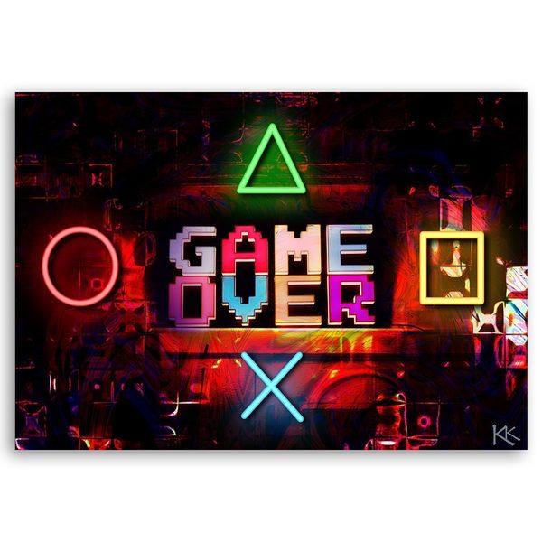 Emaga Obraz na płótnie, Napis Game Over dla gracza - 90x60 zdjęcie 3