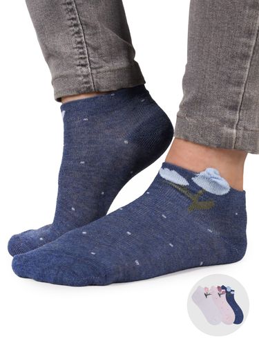 Skarpety dziewczęce bawełniane z elementem 3D kwiatki 3PAK 27-30 YOCLUB na Arena.pl