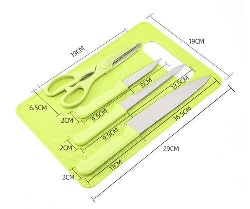 Zestaw noży akcesoriów kuchennych z deską do krojenia 5 el. na Arena.pl