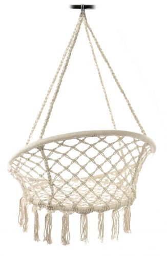 Huśtawka fotel bocianie gniazdo z oparciem ecru 80cm XL na Arena.pl