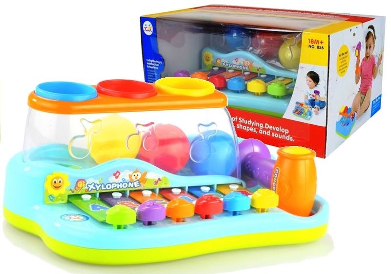 ND24_37 Edukacyjne cymbałki dla malucha + młoteczek zdjęcie 1