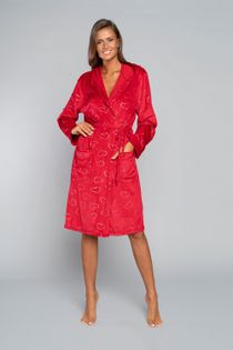 Italian Fashion Szlafrok damski ELIKSIR długi rękaw czerwony XL