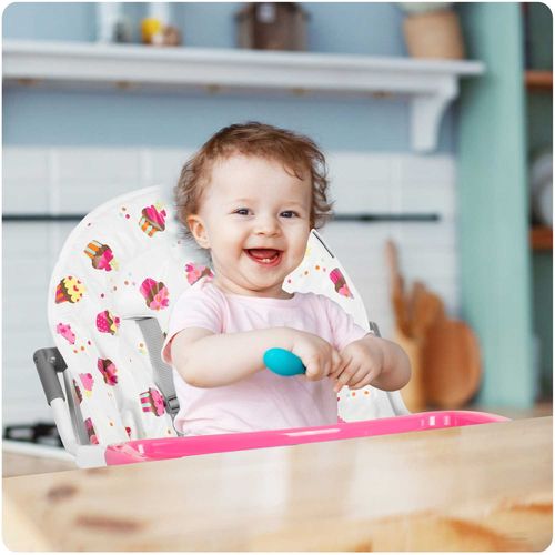 Krzesełko do karmienia Eldo biało-różowy na Arena.pl