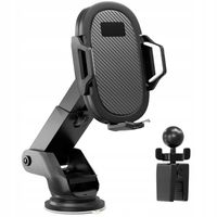 Uchwyt Do Samochodu Auta Na Telefon Szybę Deskę Kokpit Mocny Holder Czarny