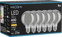 MEXEN VINTIS 6X ŻARÓWKA FILAMENT SPIRALA LED E27 G80 6W 2700K 400 LM SMOKE