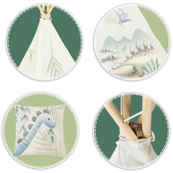 Namiot tipi dla dzieci Nukido - dinozaury zdjęcie 7