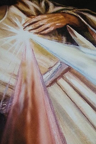 OBRAZ NA PŁÓTNIE JEZU UFAM TOBIE JEZUS MIŁOSIERNY KOMUNIA 30x40cm na Arena.pl