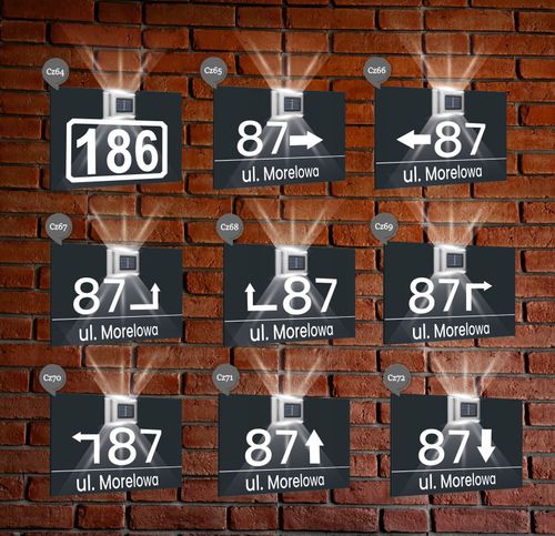 antracyt TABLICZKA ADRESOWA nierdzewna dibond oświetlony numer domu 30x20 na Arena.pl