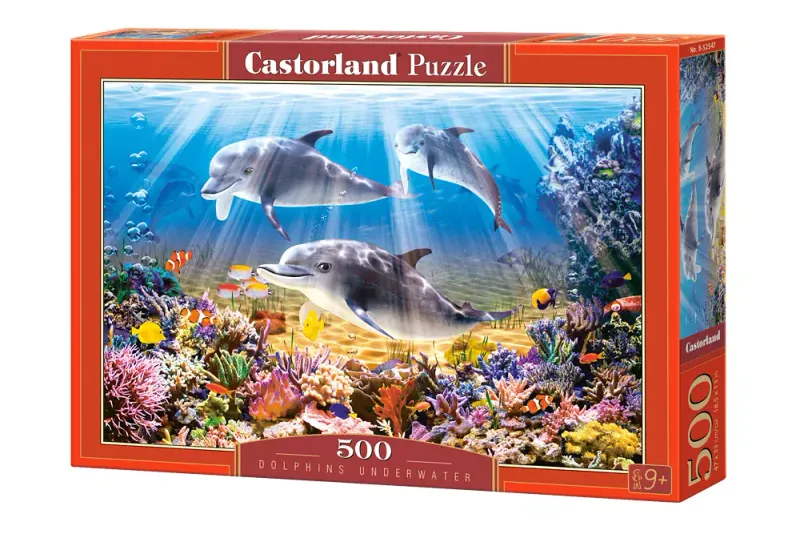 Puzzle 500 elementów. Delfiny pod wodą zdjęcie 1