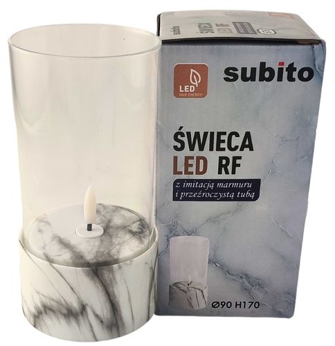 Świeca LED SUBITO C701 H170 marmur (676) na Arena.pl