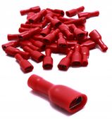 KONEKTOR IZOLOWANY PEŁNY ŻEŃSKI RED 6,4mm 100 SZTUK