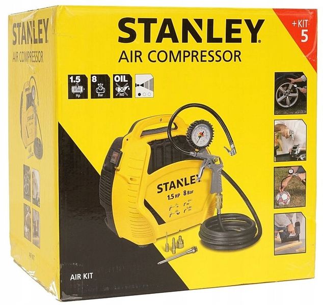 STANLEY KOMPRESOR BEZOLEJOWY SPRĘŻARKA + ZESTAW zdjęcie 4