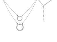 Rodowany srebrny naszyjnik gwiazd celebrytka kółeczka kółka cyrkonie srebro 925 Z1461N1