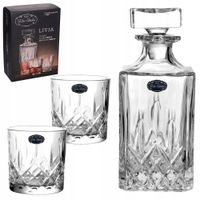 KOMPLET KARAFKA DO WHISKY 760 ml + 2 x SZKLANKA WHISKY 300 ml ZESTAW SZKŁO