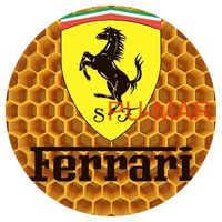 Opłatek na tort Urodziny Ferrari Auto Samochód Logo Bryka Fura Tekst Gratis