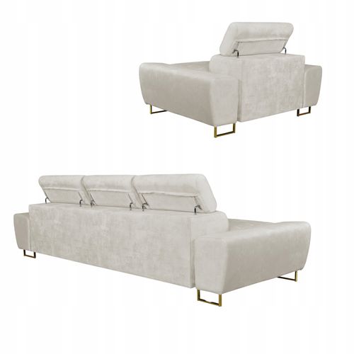 Zestaw mebli wypoczynkowych salonu Bosso Sofa 3os fotele beż Family Meble na Arena.pl