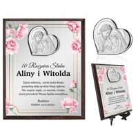 SREBRNY OBRAZEK ROCZNICA ŚLUBU JUBILEUSZ + GRAWER