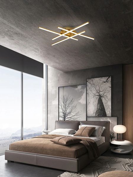 Złota lampa sufitowa LED wisząca regulowana żyrandol Plafon 4000K WOBAKO zdjęcie 4