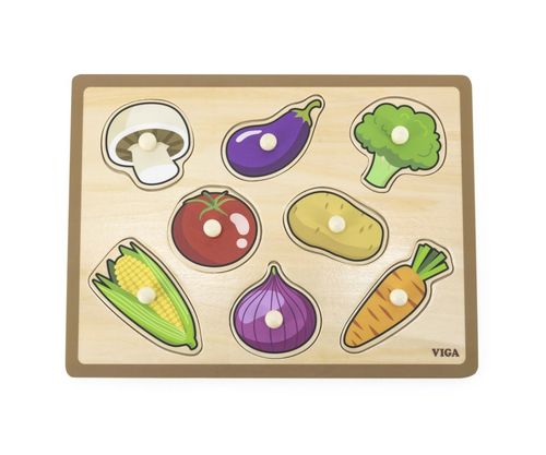 Viga 44578 Puzzle na podkładce z uchwytami - warzywa na Arena.pl