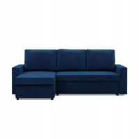 KANAPA NAROŻNIK NEO GRANATOWY Nowoczesny Rozkładana KRONOS VELVET BONELL