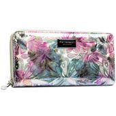 portfel damski w typie piórnika w kolorowe kwiaty, wykonany