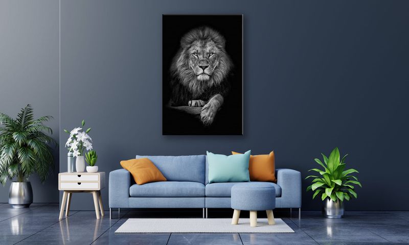 OBRAZ NA PŁÓTNIE 089 Lew 60x90cm zdjęcie 4
