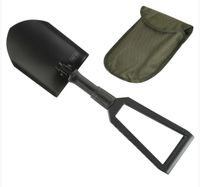 Saperka składana M-Tac czarna z zielonym pokrowcem, stal + tworzywo