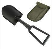 Saperka składana M-Tac czarna z zielonym pokrowcem, stal + tworzywo