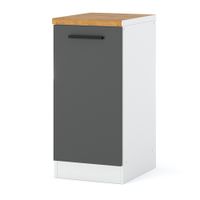 Szafka Kuchenna Stojąca Z Blatem Modułowa Blande 40cm Biała Szary Mat