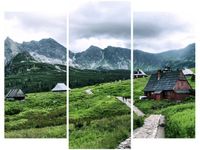 70 90CM OBRAZ 3 ELEM CHATY TATRZAŃSKIE ŚCIENNY DRUK PŁÓTNO