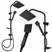 DESZCZOWNICA Zestaw prysznicowy czarny Natrysk Prysznic Słuchawka