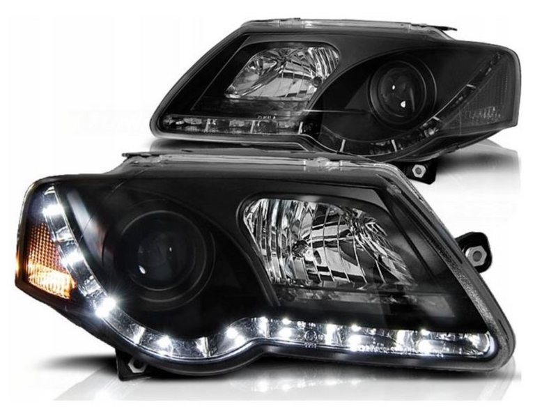 Lampy Reflektory VW PASSAT B6 Od 2005 Do 2010 DAYLIGHT LED Nowe H1 Gratis zdjęcie 2