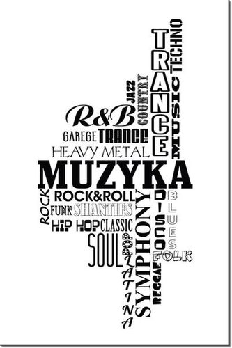 90 60CM OBRAZ NAPIS ...MUZYKA DRUK PŁÓTNO RAMA na Arena.pl