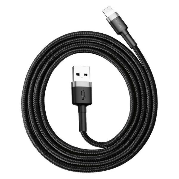 Kabel Lightning USB Baseus Cafule 2,4A 0.5m (szaro-czarny) zdjęcie 1