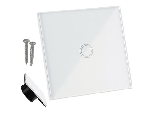 Włącznik wyłącznik światła dotykowy panel pojedynczy szkło led biały na Arena.pl