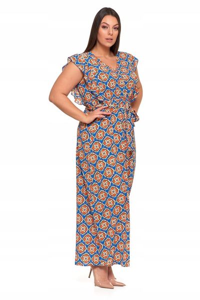 KOBIECA DŁUGA SUKIENKA DAMSKA MAXI LETNIA W ORIENTALNY WZÓR MORAJ R.M zdjęcie 3