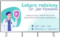 BANER REKLAMOWY 130x80 cm różne wzory duży wybór LEKARZ RODZINNY