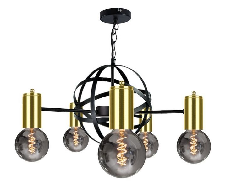 Żyrandol 5xE27 SOLAR BLACK/GOLD zdjęcie 1